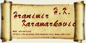 Hranimir Karamarković vizit kartica